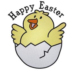 bird detailed machine embroidery - Happy Easter Chick perfect for kitchen tea towels