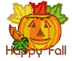 Happy Fall - 4x4 pumpkin detailed machine embroidery design perfect for Table Decor