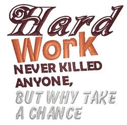 Modern typography design featuring 'Hard Work' in brown and orange colors with playful gray text.