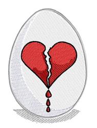 Colorful heart design on an egg with a whimsical broken heart in red, featuring dripping details, perfect for Easter.