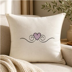 Heart Scroll Border - 5x7 heart detailed machine embroidery design for Wall Art