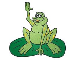 Hello Frog - 4x4 leaf detailed machine embroidery design perfect for cute baby onesies