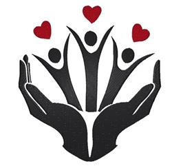 hand detailed machine digital embroidery - Helping Hands perfect for reusable tote bags