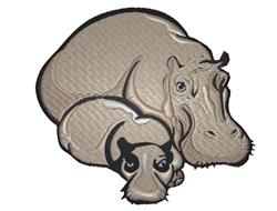 Hippos - 5x7 hippo detailed machine embroidery design perfect for Baby Blankets