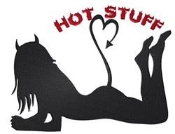Hot Stuff - 5x7 angel detailed machine embroidery design for Event Merchandise