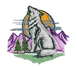 detailed puppy dog machine embroidery pattern - Howling Wolf for patchwork quilt blocks