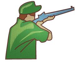 Hunter - 5x7 hunter detailed machine embroidery design for patchwork quilt blocks