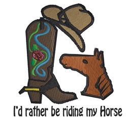 rather detailed machine digital embroidery - Id Rather perfect for reusable tote bags