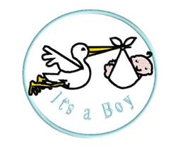 beginner-friendly bird machine embroidery pattern - Its a Boy for holiday gift bags