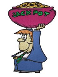 detailed pot machine digital embroidery pattern - Jack Pot perfect for kitchen aprons