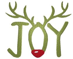 detailed christmas reindeer machine embroidery pattern - Joy for decorative pillow covers