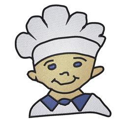 detailed chef machine embroidery pattern - Junior Chef perfect for kitchen tea towels