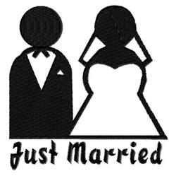 Just Married - 4x4 married beginner-friendly embroidery design for Wedding Banners