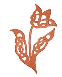 beginner-friendly tulip machine embroidery pattern - Knotwork Tulip for reusable tote bags