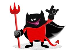 Little Red Devil - 5x7 devil detailed embroidery design for Halloween Costumes
