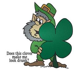 Look Drunk? - 6x10 shamrock detailed machine embroidery design for reusable tote bags