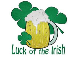 detailed leaf machine digital embroidery pattern - Luck perfect for kitchen aprons