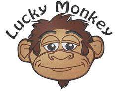 monkey detailed machine embroidery - Lucky Monkey perfect for Party Decorations