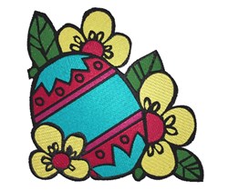 Easter Egg & Flowers Embroidery Design | EmbroideryDesigns.com