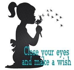wish detailed machine digital embroidery - Make A Wish perfect for kitchen tea towels