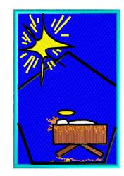 Manger - 5x7 star detailed machine embroidery design perfect for patchwork quilt blocks