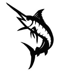 beginner-friendly marlin machine embroidery pattern - Marlin for reusable tote bags