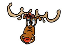 reindeer detailed machine digital embroidery - Moosehead perfect for kitchen tea towels