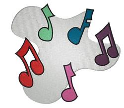 note detailed machine digital embroidery - Musical Notes perfect for cute baby onesies