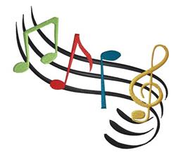 note beginner-friendly machine embroidery - Musical Notes perfect for kitchen aprons