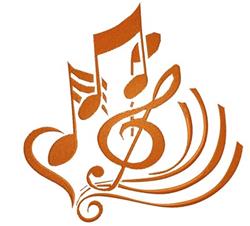 detailed note machine embroidery pattern - Musical Notes for Themed Invitations