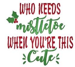 Need Mistletoe - 5x7 leaf detailed embroidery design for decorative pillow covers
