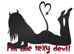 angel detailed machine embroidery - One Sexy Devil perfect for Themed Invitations