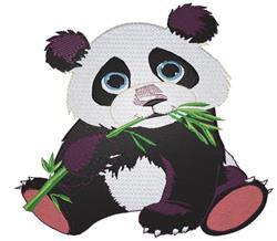 detailed bear machine embroidery pattern - Panda Bear for decorative pillow covers