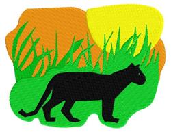 sunflower detailed machine digital embroidery - Panther perfect for reusable tote bags