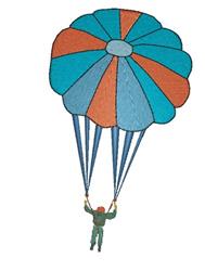 Parachuting - 5x7 parachuting beginner-friendly embroidery design for decorative pillow covers