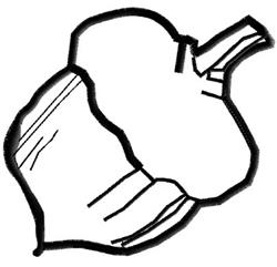 Minimalist line art of a pepper with distinct curves and outlines, perfect for cooking applications.