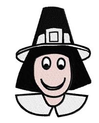 head detailed machine embroidery - Pilgrim Head perfect for Kids Costumes