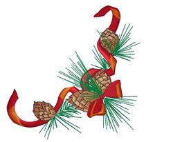 cone detailed machine embroidery - Pine Cone perfect for decorative pillow covers