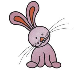 Pink Easter Bunny - 5x7 bunny rabbit detailed embroidery design for Easter Decorations