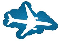 Plane In Cloud - 5x7 cloud detailed machine embroidery design for reusable tote bags