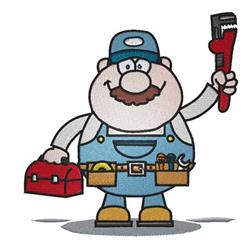 detailed plumber machine embroidery pattern - Plumber perfect for reusable tote bags