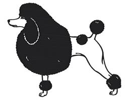 detailed puppy dog machine embroidery pattern - Poodle perfect for reusable tote bags