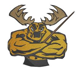 detailed moose machine digital embroidery pattern - Pool Moose for reusable tote bags