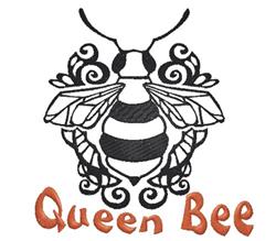 detailed bee machine embroidery pattern - Queen Bee for decorative pillow covers