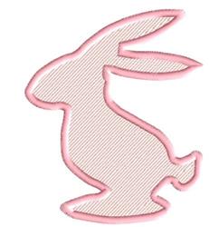 Playful rabbit silhouette outlined in pink, showcasing a simple design for Easter celebrations.