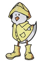 bird detailed machine digital embroidery - Rain Chick perfect for Baby Blankets