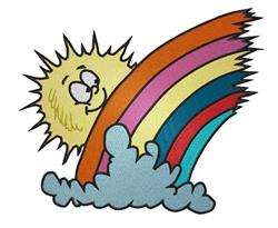 sunflower detailed machine embroidery - Rainbow Sky perfect for reusable tote bags