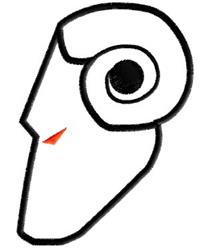 quick stitch outline machine embroidery pattern - Rams Head Outline for Pillows