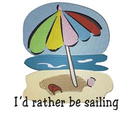 detailed summer sailing machine embroidery pattern - Rather Be Sailing for kitchen aprons