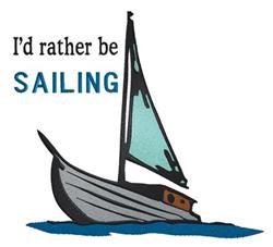 sailing detailed machine embroidery - Rather Be Sailing perfect for reusable tote bags